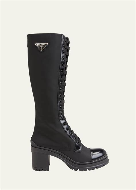 prada combst boots|thigh high prada boots.